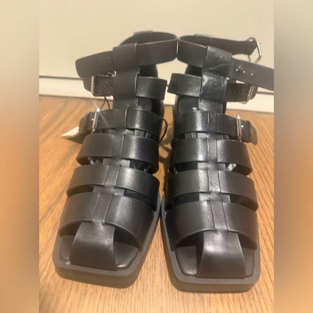 Zara caged black sandal, NWT, US size 7.5